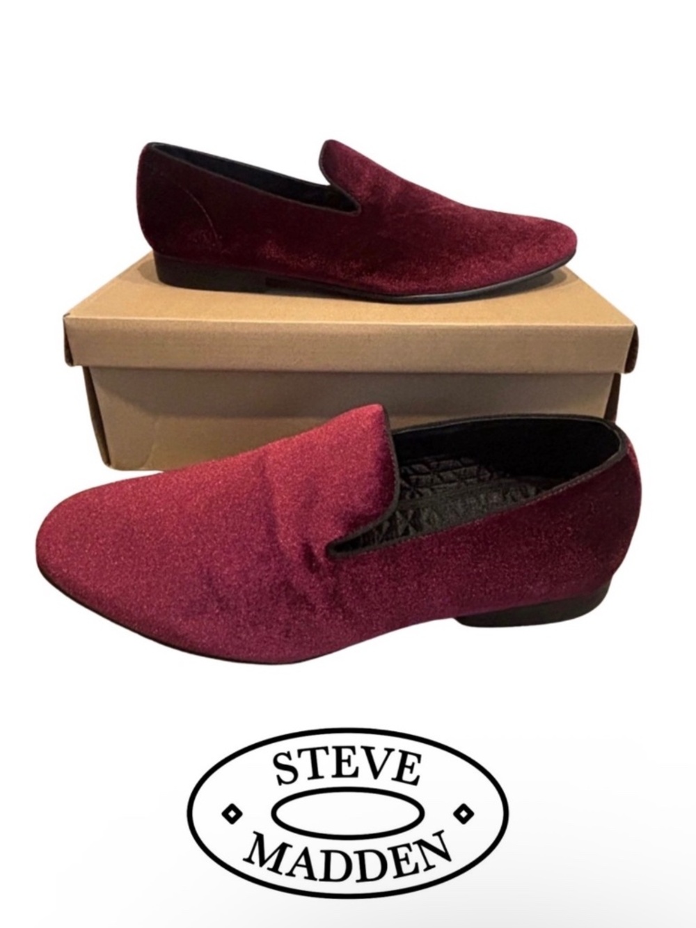 Steve Madden Men’s Burgundy Velvet Dress Shoes